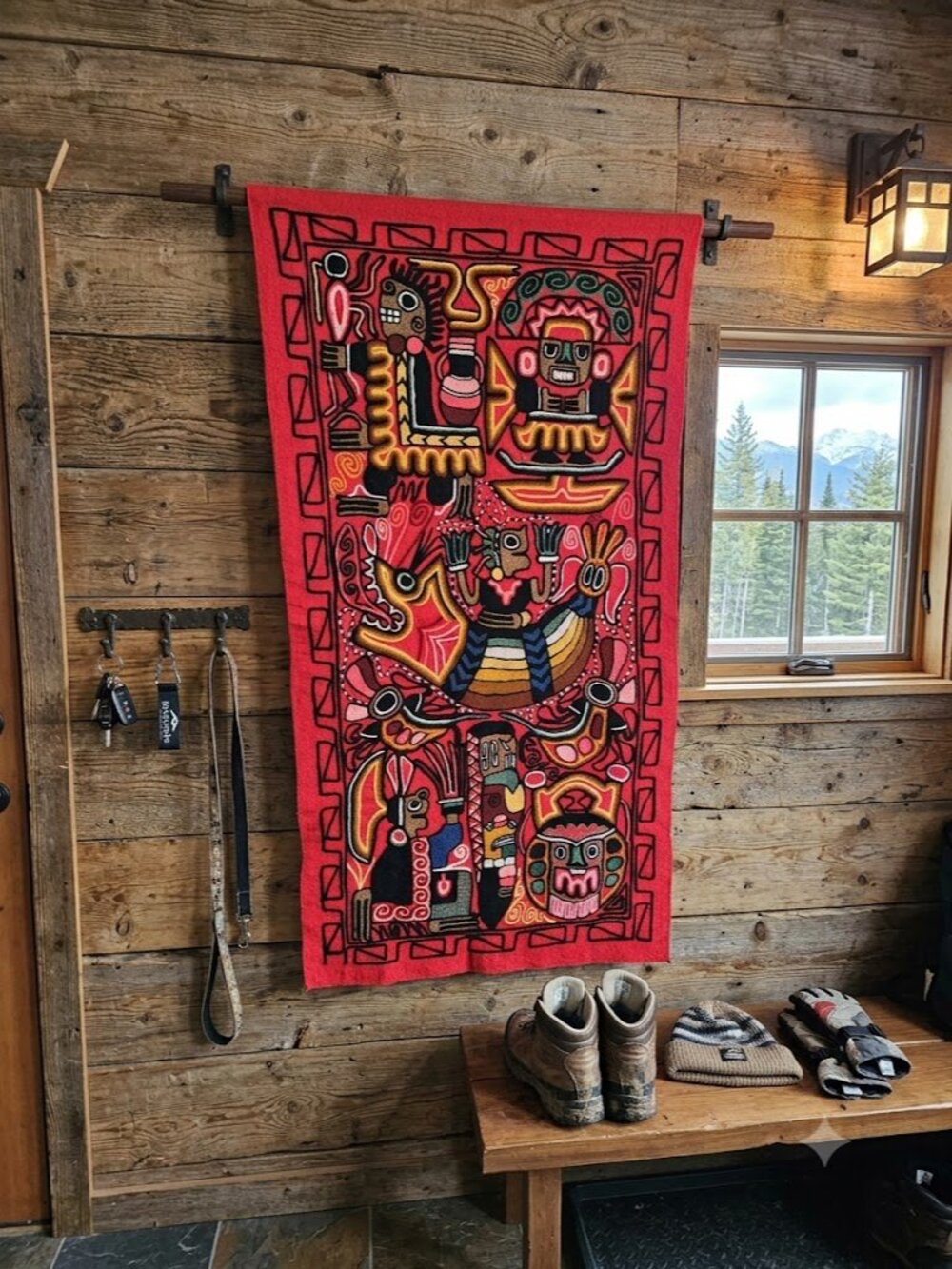 Vintage Handmade Wool Southwestern Tapestry